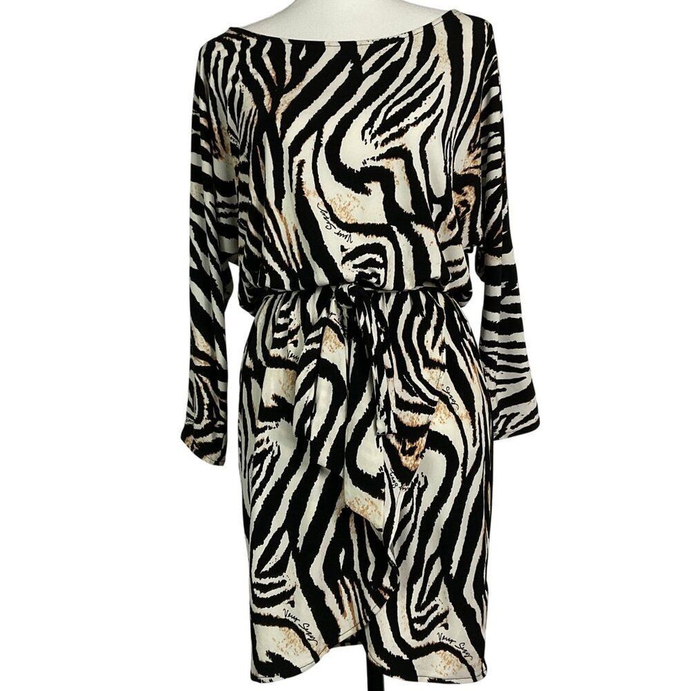 Victoria's Secret Animal Print Dress, size small, faux wrap skirt, poly/elastane